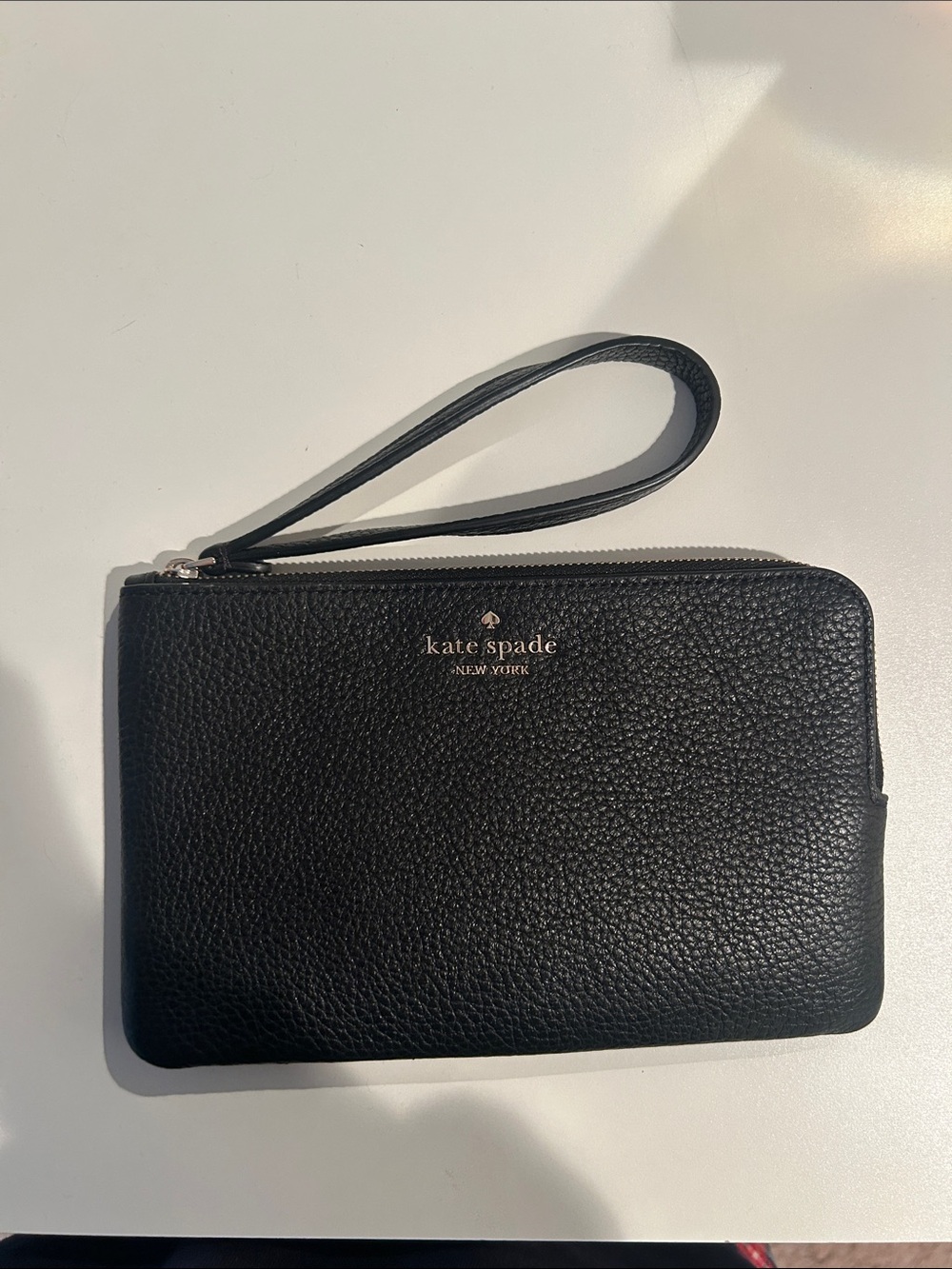 kate spade Black medium leila wristlet and card holder